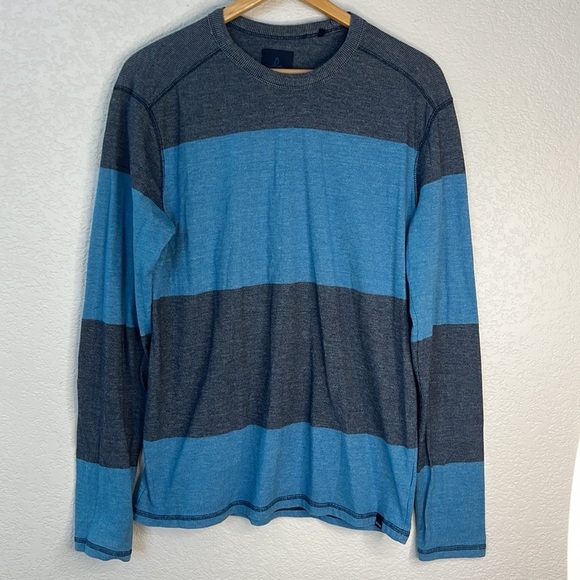 Prana Men's Long Sleeve Shirt Striped Blue size Large - Picture 3 of 12